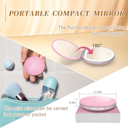 Kakuje LED Compact Mirror 1X/3X Magnification USB Rechargeable