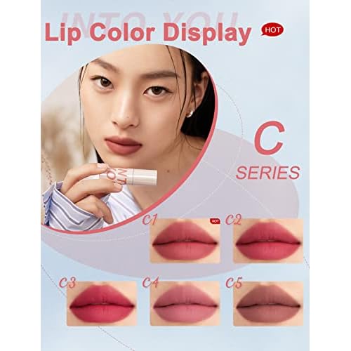 INTO YOU Matte Lipstick, Super Stay Lip Mud for Women, Lip Stain Long Lasting Waterproof, Lip Color Soft Lightweight, Smooth Lip Clay Mousse, Dual-Use For Lips And Cheek, Nude Lipstick (C5)