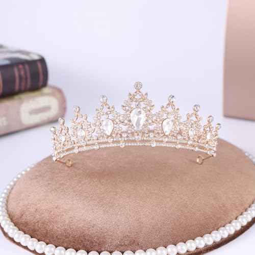 Princess Tiara and Crown for Women Wedding Tiaras for Bridal girls Tiaras and Crystal Crowns Rhinestone Headband Metal Hair Accessories for Costume Birthday Party Prom Gifts