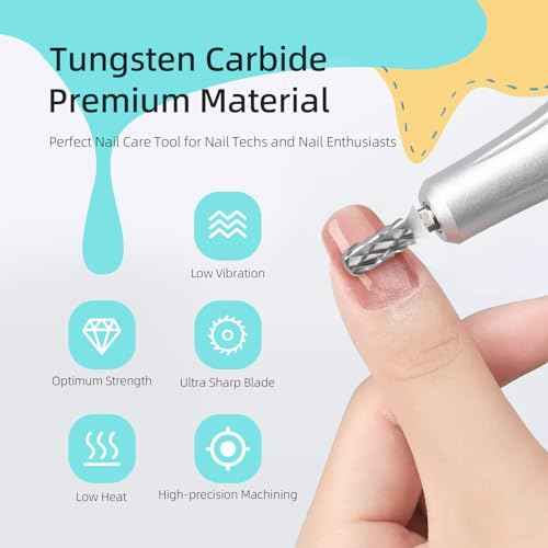 5XC Safety Nail Drill Bits, Small Rounded Barrel, 3/32 Shank Carbide Nails Bit for Righties, Electric Drills Accessories, Fast Remove Manicure Art Thick Gel (5XC, Small Barrel)