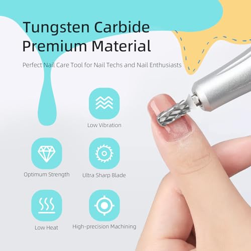 Small Barrel Nail Drill Bit - 3/32 Shank Carbide for Acrylic & Gel