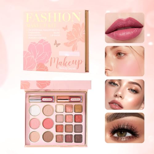 20-Color All-In-One Makeup Palette - Eyeshadow, Blush & Highlighter