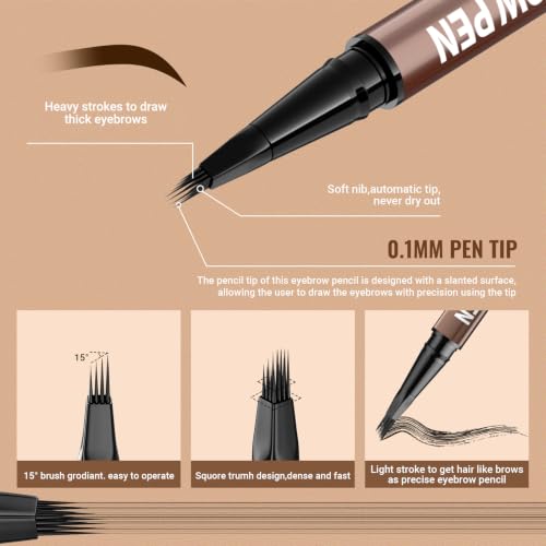 iMethod 2-in-1 Eyebrow Pen & Eyeliner - Waterproof Microblading Dark Brown