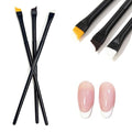Calyuna Oblique Head French Tip Nail Brush Set - Pack of 3