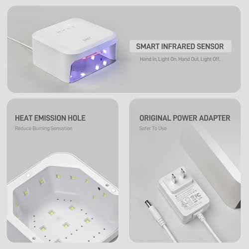 GAOY UV Light for Gel Nails, Professional Nail Dryer with Infrared Sensor and 3 Timers, Fast Curing Lamp for Salon and Manicure Art at Home, White