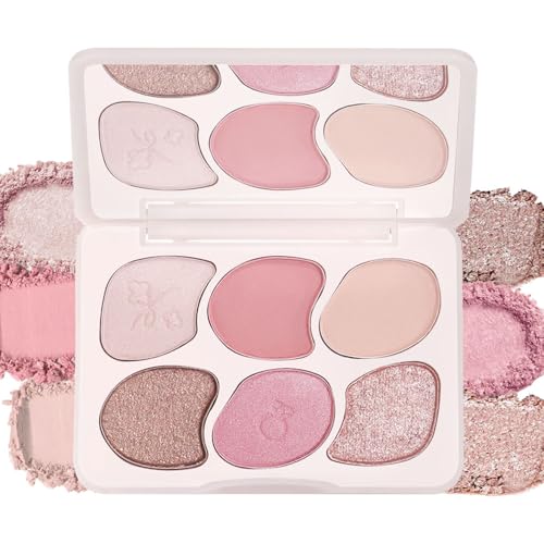 6-Color Eyeshadow Palette with Mirror – Pigmented, Blendable Makeup