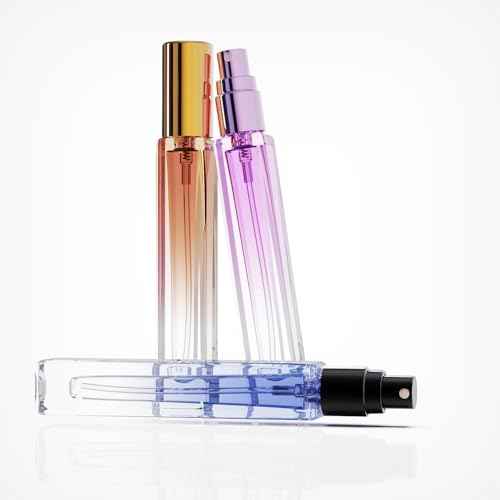 5PCS 10ml Glass Refillable Travel Perfume Atomizer Bottles,Mini Empty Cologne Spray Bottle,Pocket Size Sprayer Portable for Travel and Sample Container Toiletries Dispenser