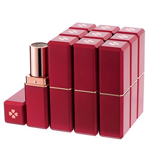 10Pcs Red Square Lipstick Tubes DIY Lip Balm Container