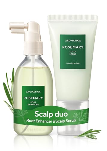 AROMATICA Rosemary Scalp Scrub & Hair Tonic Set for Dry Scalp