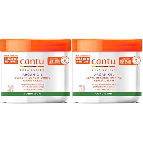 Cantu Leave-In Conditioning Repair Cream, 16 oz | Argan Oil | Pack of 2
