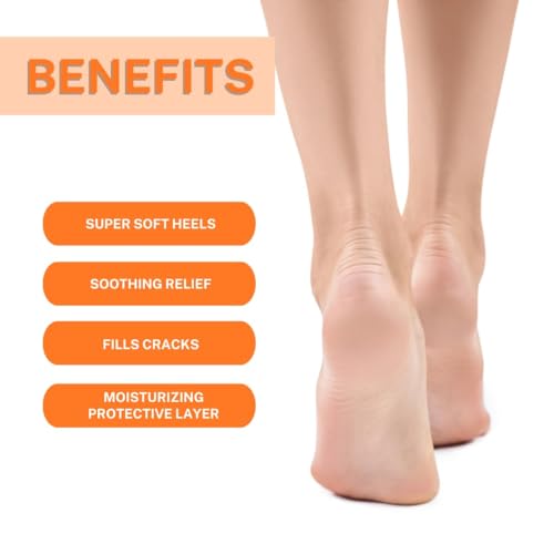 Onyx Professional Cracked Heel Repair Balm Stick (2 Pack) Dry Cracked Feet Treatment, Moisturizing Heel Balm Rolls On So No Mess Like Foot Cream or Foot Lotion, Rescues Cracked Feet, Orange Scent