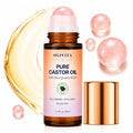 OLIVITA Organic Castor Oil with Rose Quartz Roller for Face & Brows