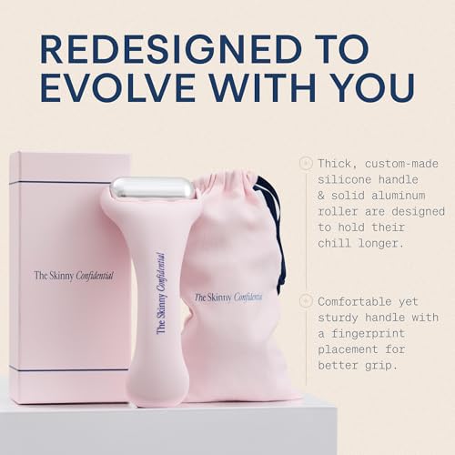 The Skinny Confidential Ice Roller for Face – Stainless Steel Depuffer