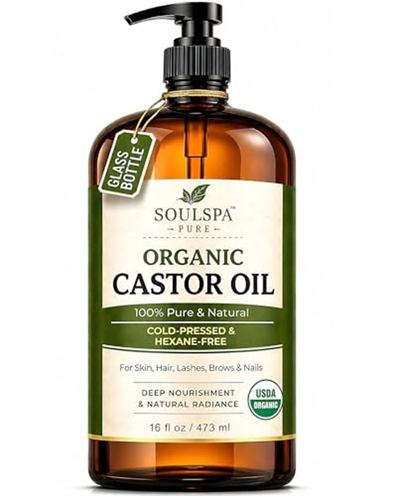Organic Castor Oil 16 fl oz - Cold Pressed, Hexane Free, for Hair & Skin