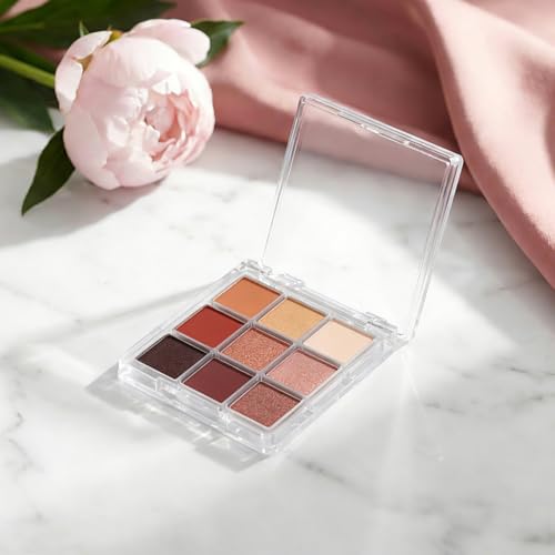 Empty Makeup Palette 9-Grid Depotting Case, Clear Organizer