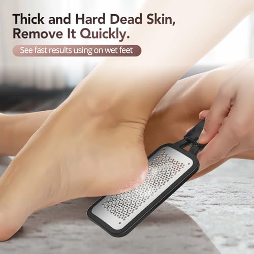 Foot File Callus Remover Dual-Sided Stainless Steel Pedicure Tool for Cracked Heels