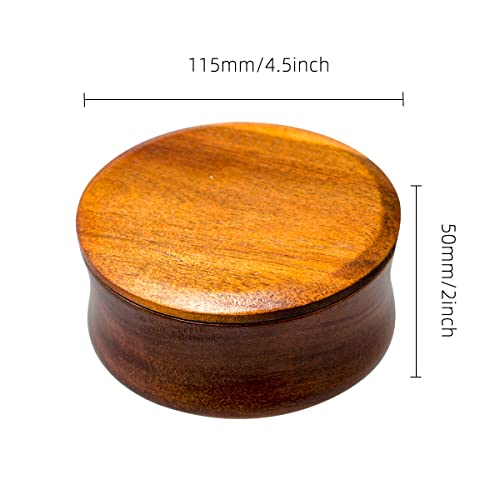 Grandslam Wooden Shaving Bowl with Lid Shaving Soap Bowl for Men Easy to Lather Fits Wet Shaving