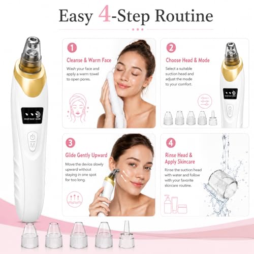 Pore Vacuum Blackhead Remover | USB Rechargeable, 69kPa Suction