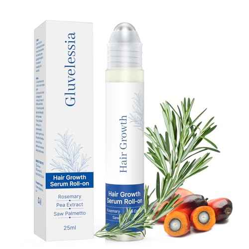Hair Growth Serum Roll On 25ml with Saw Palmetto, Rosemary & Pea Extract£¬Helps Support Thicker, Fuller Hair Appearance£¬Clean, Non-Greasy Hair Loss Support for Men & Women Pack of 1