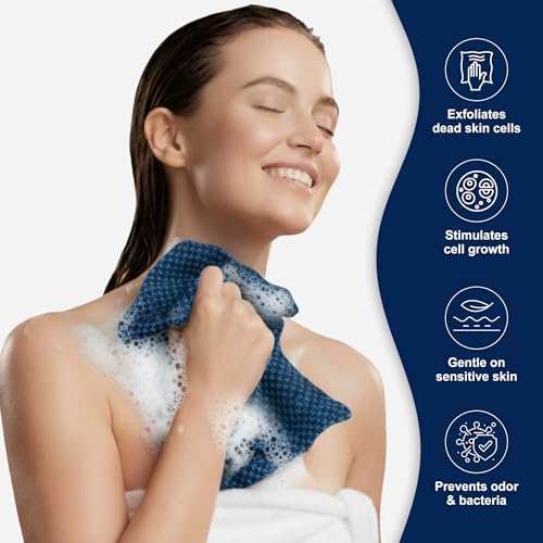 Yiclick Dual-Textured Exfoliating Washcloth - 35.4" Back Scrubber