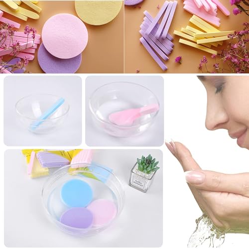 Haploon 144 Pcs Compressed Facial Sponge, Facial Compressed Facial Sponges Face Cleansing Sponge Pad Exfoliating Wash Makeup Removal for Women, Makeup Removal Sponge