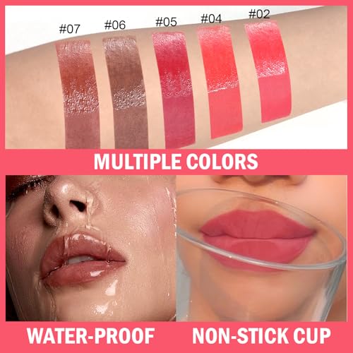 Peel Off Lip Stain & Gloss Duo with Tweezer - Waterproof Matte & Glossy