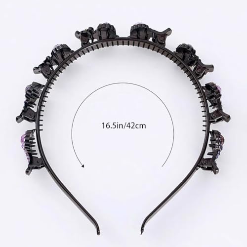 4-Pack Flower Crystal Hair Bands with Clips for Women