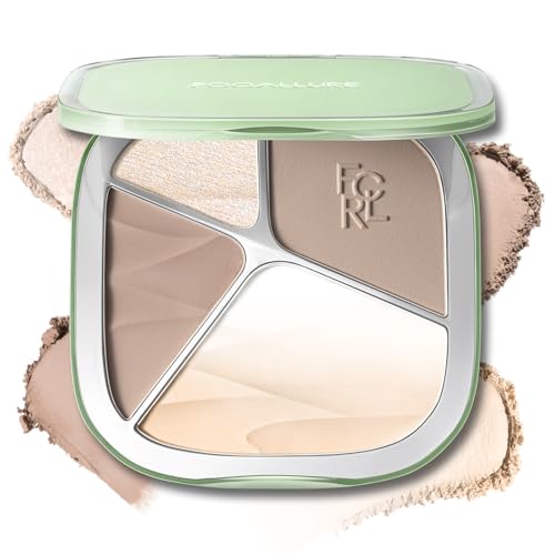 FOCALLURE Highlighter & Contour Palette - 4-Shade 3D Face Makeup