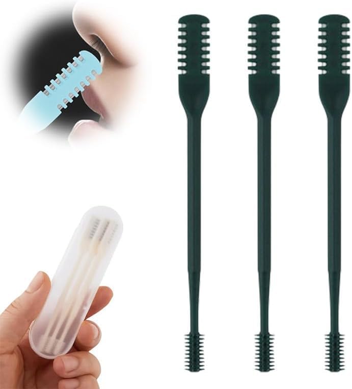 2-in-1 Nasal Hair Cutter, 2024 New Double Sided Nose Hair Remover Tool, Portable Manual 360° Rotating Nose Hair Trimmer for Women Men (Dark Green)