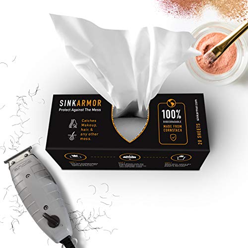 Premium Barber Plastic Disposable Sink Guards - Beard Trimmer for Men Apron Cape & Beard Bib Alternative - Single Use - 20 Count
