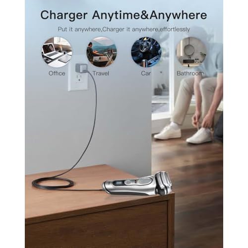 Charger Cable for Braun Shaver Series 9 8 7 6 5 3 1,Power Cord for Braun S3 S6 S7 S8 S5 S9 S1 Electric Razor,Durable Portable Travel Charger,3.3FT