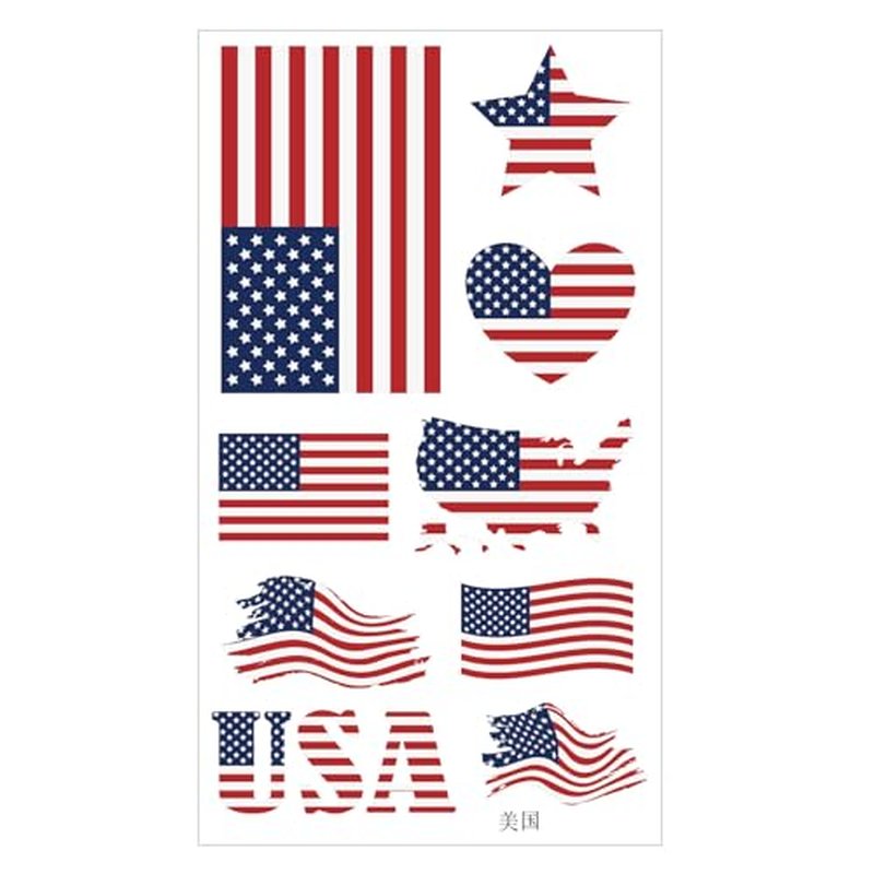 10 Sheets World Country Flag Temporary Tattoos – Waterproof Stickers