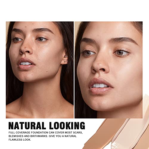 3 Pack Full Coverage Concealer Cream Makeup, Waterproof Matte Smooth Concealer Corrector for Dark Spot Under Eye Circles/Blemishes (3¡¿5g/0.18Oz, #30 Light Natural)
