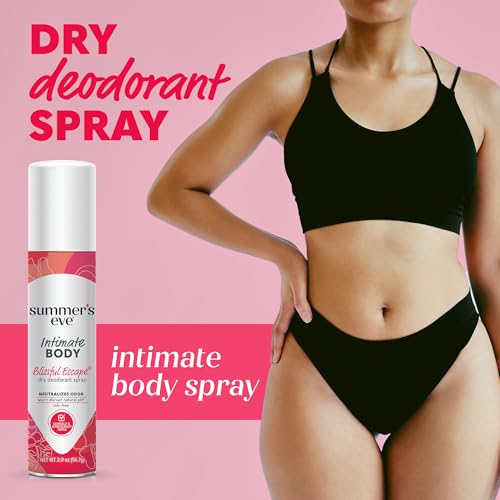 Feminine Spray - Blissful Escape 2 Oz Daily Refreshing Intimate Deodorant - Hypoallergenic & pH-Balanced