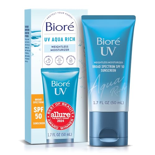 Bioré UV Aqua Rich SPF 50 Facial Sunscreen Moisturizer 1.7oz
