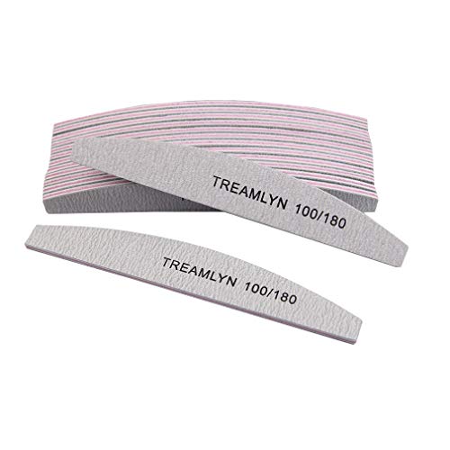 10 Pcs Heavy Duty Nail Files Set - 100/180 Grit Double Sided Emery Boards for Natural & Acrylic Nails - Pack of 1 - Home & Salon Use