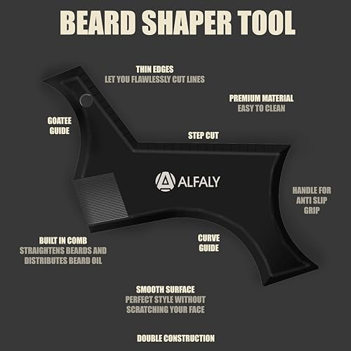 Beard Shaper Kit - Premium Lineup and Guide Tool for Precise Beard Shaping & Styling - With Beard Pencil