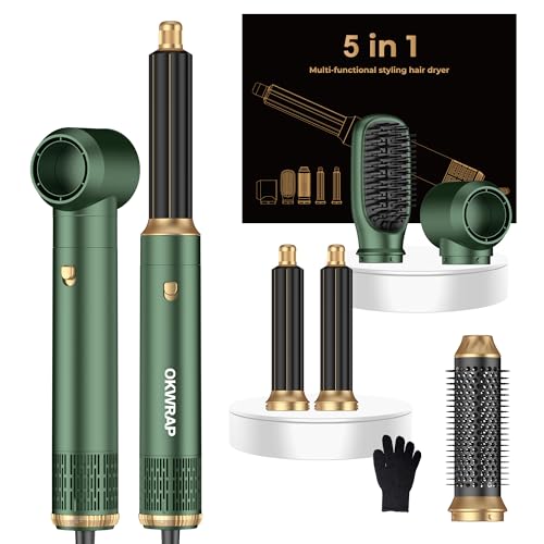 OKWRAP 5-in-1 Hot Air Styler & Blow Dryer Brush Set