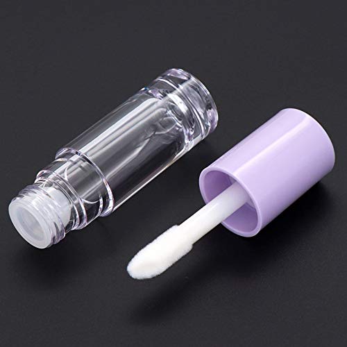 AJLTPA 8 Pieces Lip Gloss Tubes with Wand Empty, 6.5ml Refillable Lip Gloss Bottles Mini Lip Balm Bottles Transparent Lip Gloss Containers with Rubber Stoppers for DIY Lipgloss (purple)