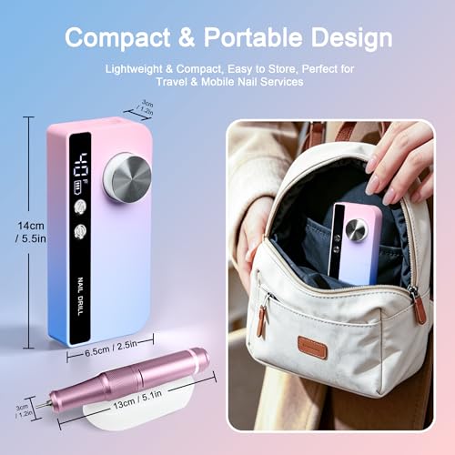 Holwim 30W Electric Nail Drill 0-40000 RPM Cordless