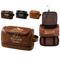 Custom Engraved Leather Dopp Kit for Men | Personalized Toiletry Bag