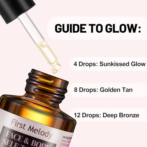 Self Tanner Mousse+Face Tanning Drops-30X Clear Bronzer Self Tanning Lotion for Body Fake Tan-14 Day Long Lasting Effect Quick Tan,Lightweight, Self-Tanner Foam Enriched with Aloe Vera and Coconut