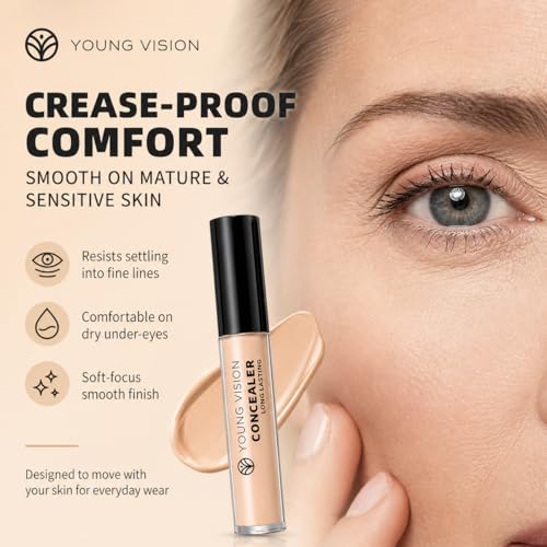 Full Coverage Liquid Concealer Light Medium | Waterproof & Long-Lasting