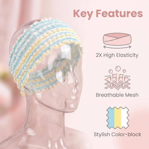 3-Pack Wide Spa Headbands for Women – Non-Slip, Stretchy & Breathable