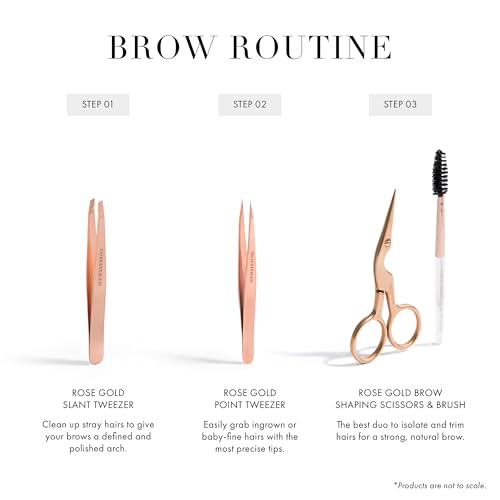 Tweezerman Rose Gold Eyebrow Scissor and Eyebrow Brush