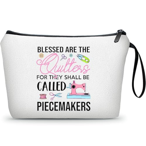 Quilting Sewing Gifts for Women Friend Female Coworker Sister Lovers Enthusiasts Sewers Seamstress Accessories Makeup Cosmetic Bag