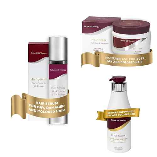 Mon Platin Black Caviar & Silk Protein Hair Mask, Total Repair Shampoo & Serum Bundle ? Deep Conditioning, Color-Safe Care for Dry, Damaged Hair with Intense Moisture & Shine Protection