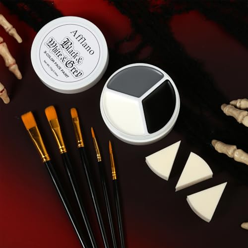 9 Pcs SFX Halloween Face Paint Kit – Black White Grey Skull Makeup