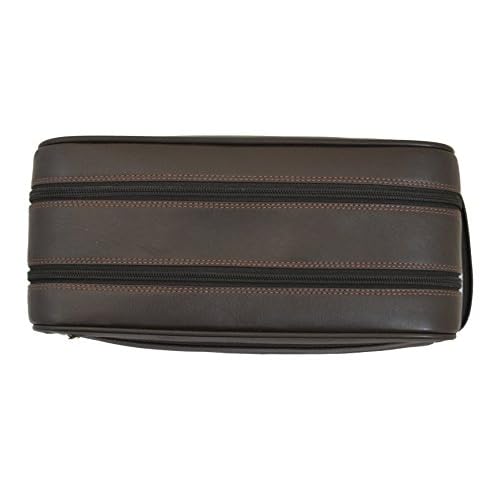 Visconti Heritage 100 Leather Supply Toiletry Bag Case/Large Dopp Kit/Travel Kit Wash Bag (Brown)