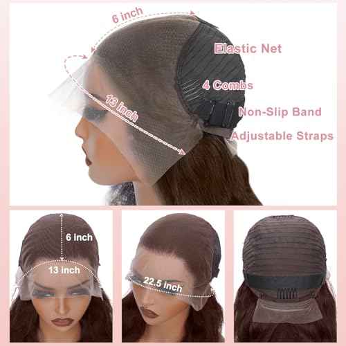 200 Density Chocolate Brown Human Hair Wig 13x6 Hd Lace Front Body Wave Wigs Human Hair Pre Plucked 4# Brown Wigs Human Hair 12 Inch for Women